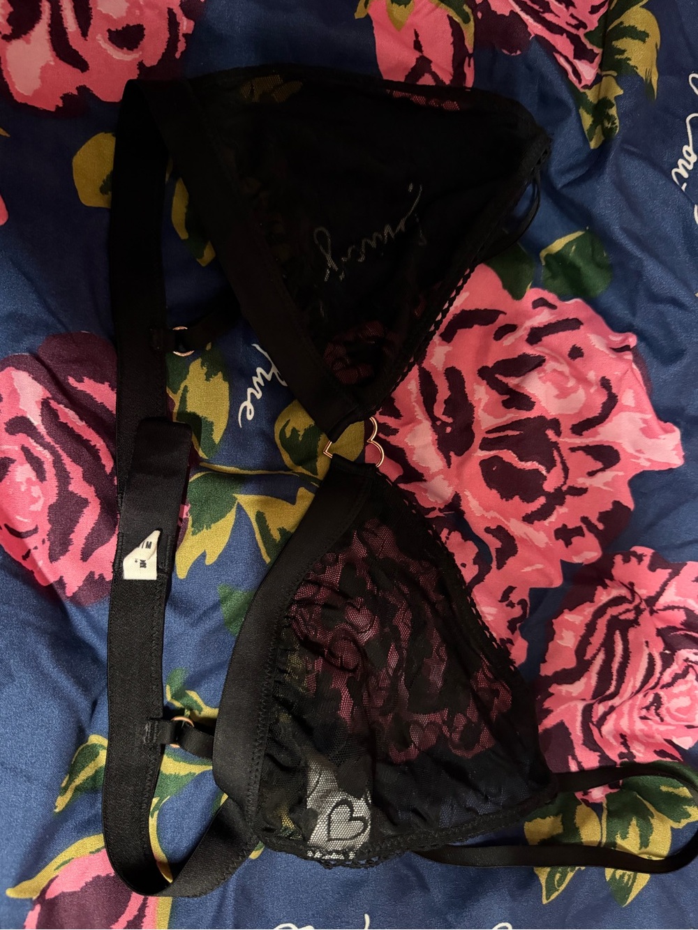 aerie Black Lace Triangle Bralette